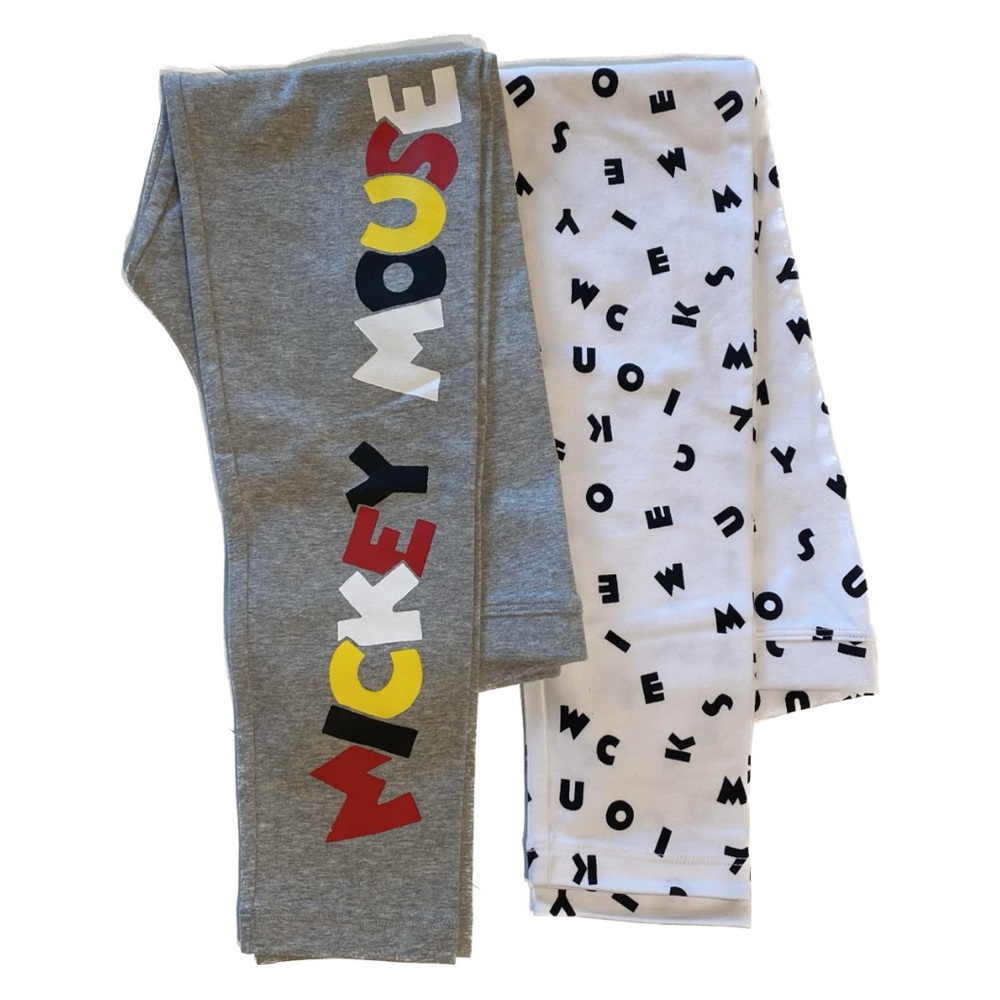 NWOT Amazon Essentials set of 2 Mickey Mouse Girls Leggings - size L (10)